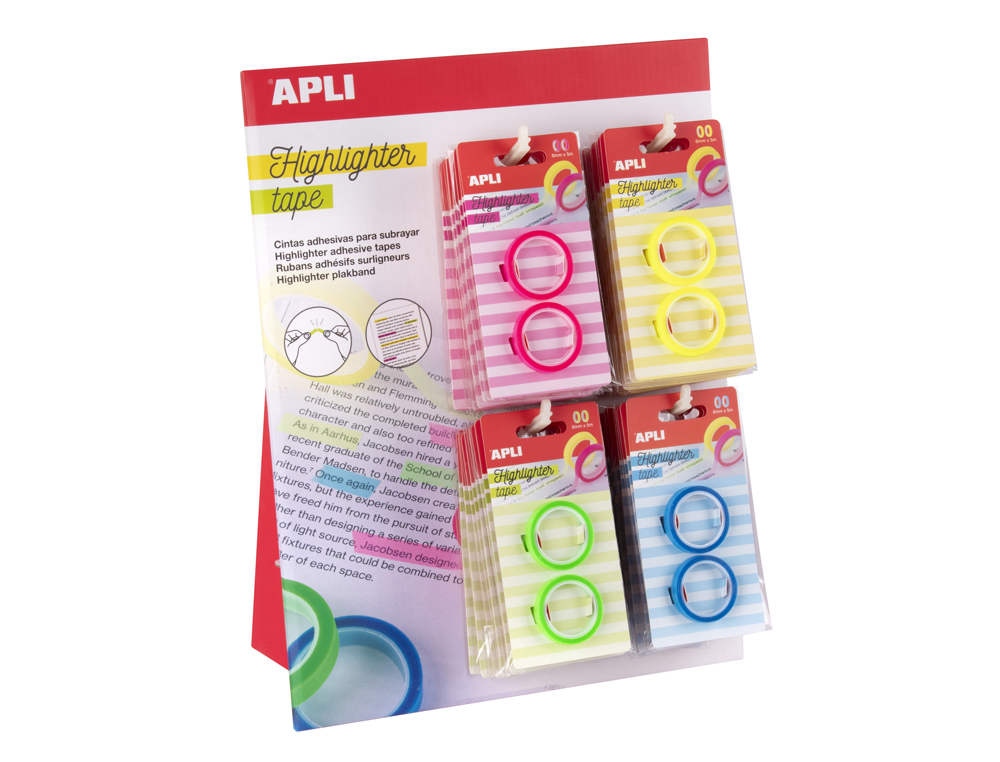 FITA ADESIVA APLI NEON PARA REALCAR TEXTOS PACK DE 2 UNIDADES CORES SORTIDAS