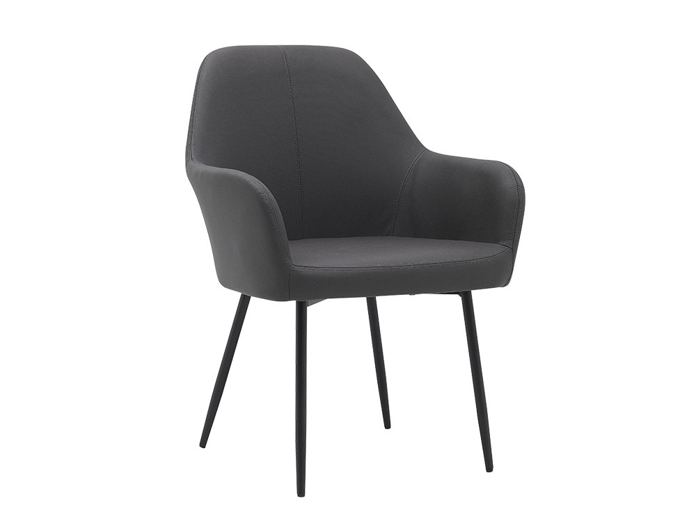 CADEIRA CONFIDENTE Q-CONNECT SIEMIONE BASE METALICA ALT MAX 820 LARG 570 PROF 580 CINZA ESCURO