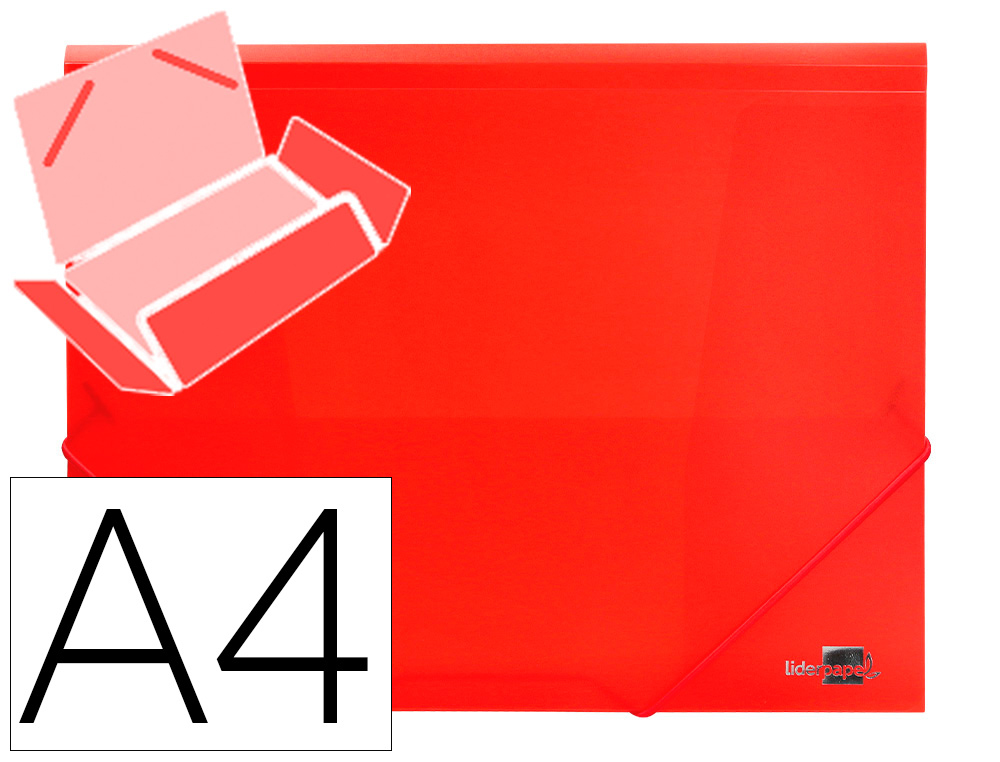 PASTA DE ELASTICOS POLIPROPILENO LIDERPAPEL DIN A4 VERMELHO
