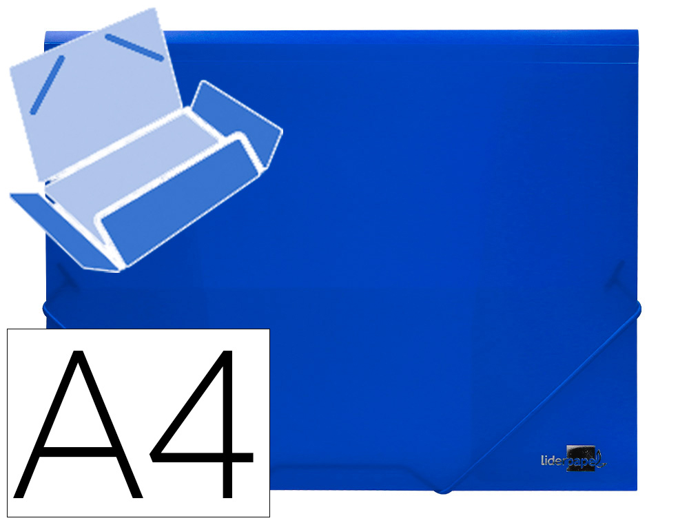 PASTA DE ELASTICOS POLIPROPILENO LIDERPAPEL DIN A4 AZUL