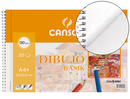 BLOCO DE DESENHO BASIK DIN A4 ESPIRAL 23 X 32.5 CM20 FOLHAS MICROPERFURADO -2 FUROS