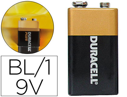 PILHA DURACELL ALCALINA 6LR61 9V BLISTER COM 1 UNIDADE