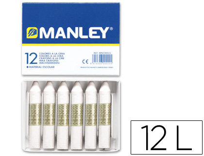 LAPIS DE CERA MANLEY 12 UNIDADES BRANCO
