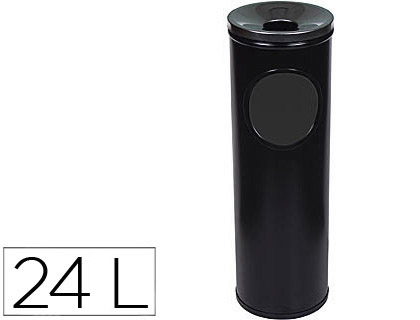 CINZEIRO PAPELEIRA SIE REDONDO PRETO MEDIDAS 65 X 21,5 CM CAPACIDADE PARA 24 LITROS