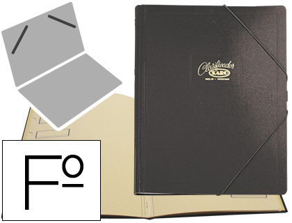 PASTA CLASSIFICADORA SARO CARTAO COMPACTO FOLIO COM 12 DEPARTAMENTOS PRETA