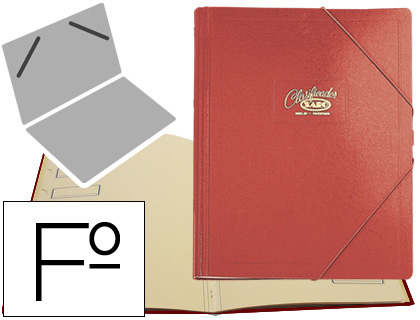 PASTA CLASSIFICADORA SARO CARTAO COMPACTO FOLIO COM 12 DEPARTAMENTOS VERMELHA