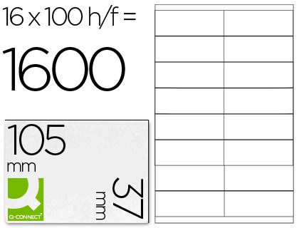 ETIQUETAS ADESIVAS Q-CONNECT DIN A4 105 X 37 MM