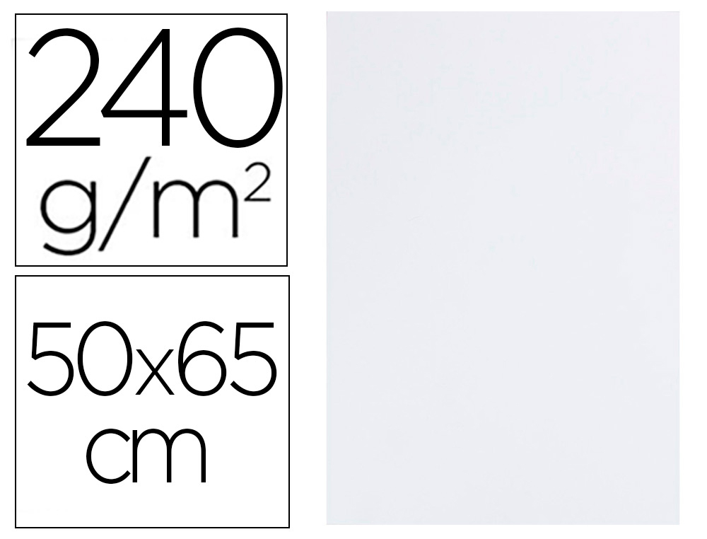 CARTOLINA LIDERPAPEL 50X65 CM 240 GR BRANCO