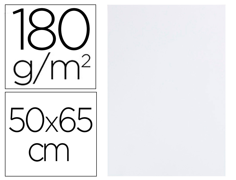 CARTOLINA LIDERPAPEL 50X65 CM 180 GR BRANCO