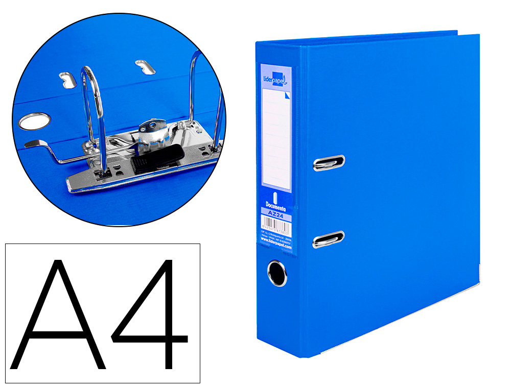 PASTA DE ARQUIVO DE ALAVANCA LIDERPAPEL DOCUMENTA PVC DIN A4 LOMBADA 75 MM AZUL
