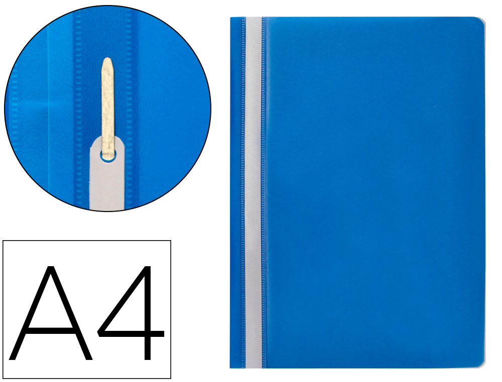 BOLSA DOSSIER Q-CONNECT FASTENER EM PLASTICO DIN A4 AZUL