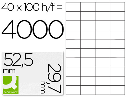 ETIQUETAS ADESIVAS Q-CONNECT DIN A4 52,5 X 297 MM