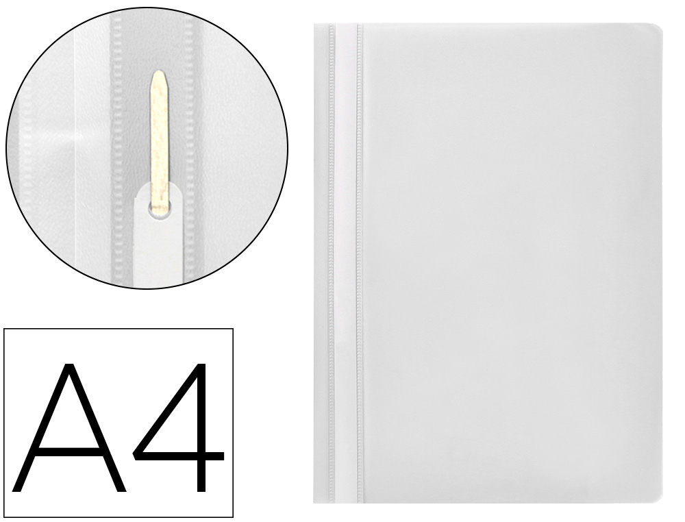 BOLSA DOSSIER Q-CONNECT FASTENER EM PLASTICO DIN A4 BRANCO