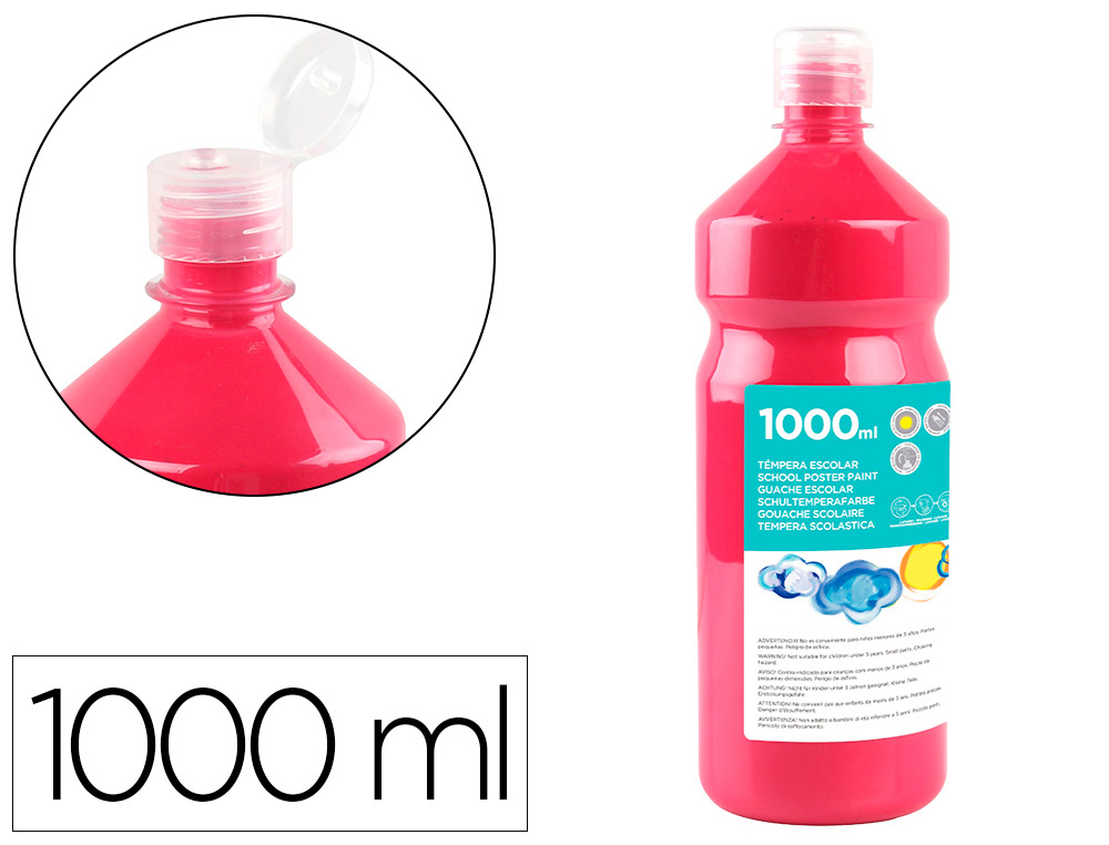 GUACHE ESCOLAR LIDERPAPEL 1000 ML MAGENTA
