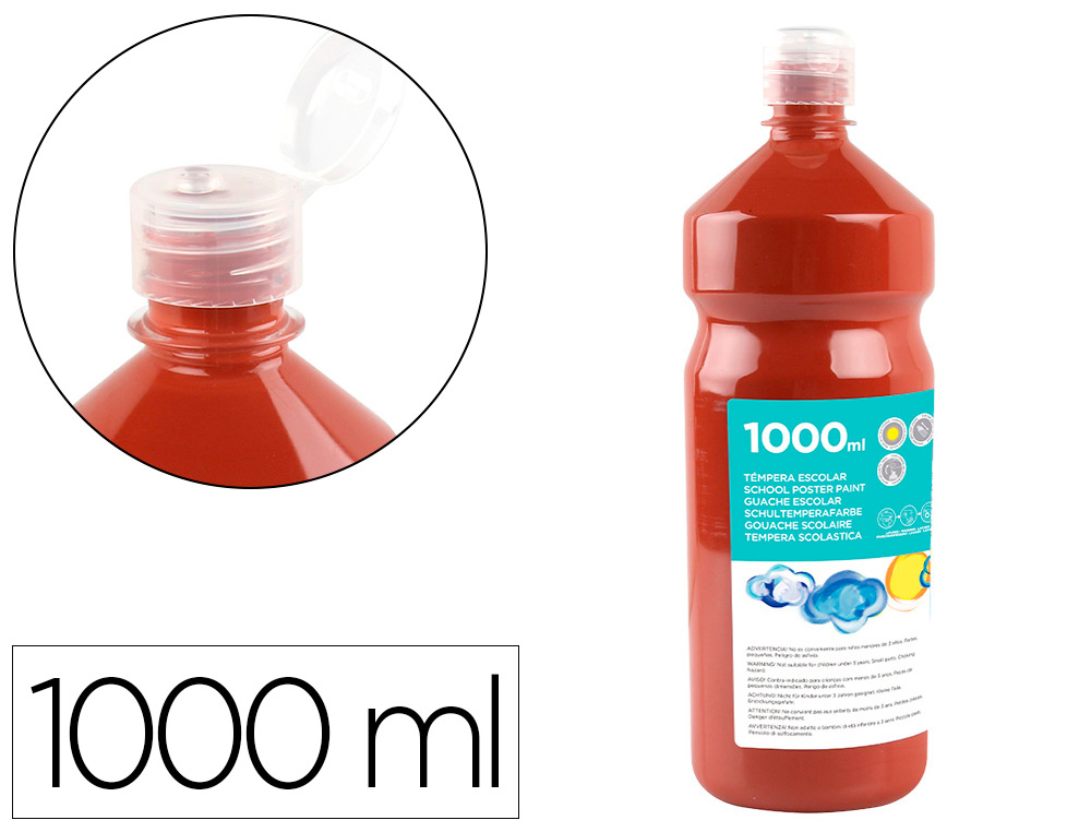GUACHE ESCOLAR LIDERPAPEL 1000 ML CASTANHO