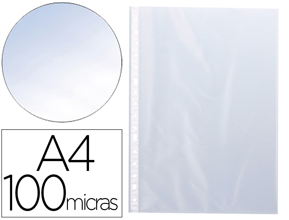 BOLSA CATALOGO/MICA Q-CONNECT DIN A4 100 MICRONS CRISTAL BOLSA DE 100 UNIDADES