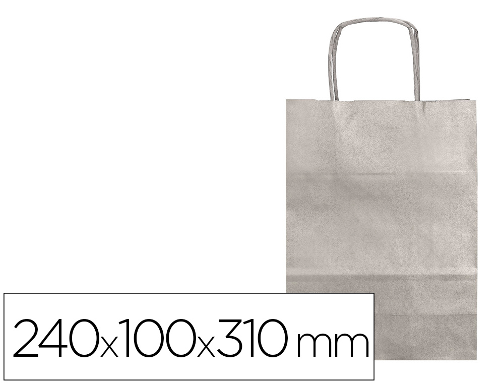 SACO DE PAPEL Q-CONNECT KRAFT PRATA ASA RETORCIDA 240X100X310 MM