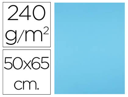 CARTOLINA LIDERPAPEL 50X65 CM 240 GR AZUL CELESTE PACK DE 25 UNIDADES