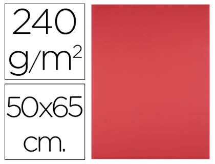 CARTOLINA LIDERPAPEL 50X65 CM 240 GR VERMELHO PACK DE 25 UNIDADES