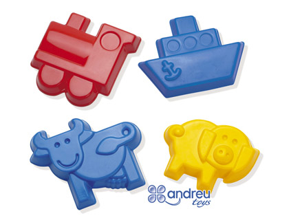 JOGO DANTOY MOLDES AREIA 4 MODELOS 12 CM CAIXA DE 32 UNIDADES SORTIDAS