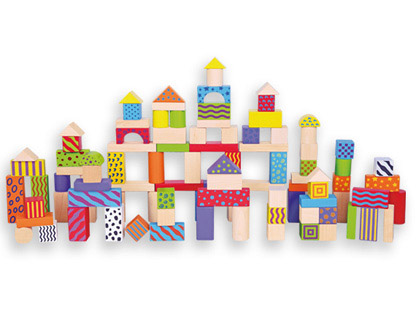 CONJUNTO ANDREUTOYS BLOCO DE MADEIRAS 100 PECAS 22,5X22 CM