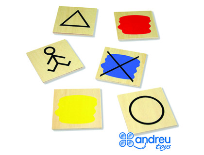 JOGO ANDREUTOYS BLOCOS LOGICOS ATRIBUTOS 20 PECAS 27X10X5 CM
