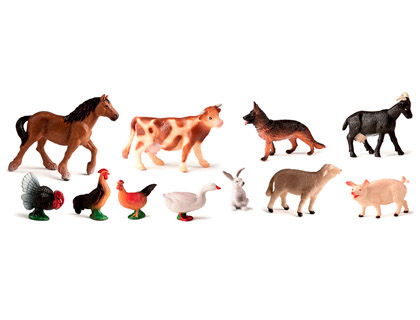 JOGO MINILAND ANIMAIS DA QUINTA 11 FIGURAS