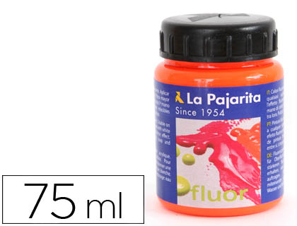 PINTURA LATEX LA PAJARITA F-02 LARANJA FLUORESCENTE 75ML