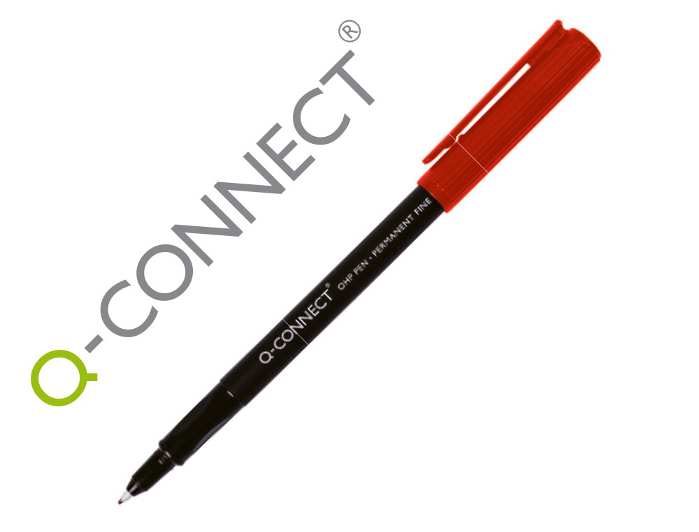 MARCADOR Q-CONNECT RETOPROJECAO PONTA FIBRA SUPER FINA REDONDA 0.5 MM PERMANENTE VERMELHO